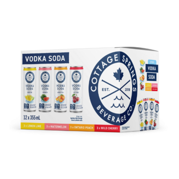 Cottage Springs Vodka Soda Variety Pack Sleek 12 Cans