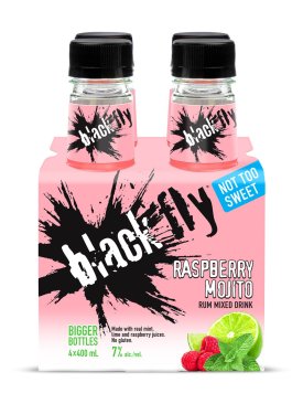 Black Fly Rum Mojito Raspberry 4 Bottles