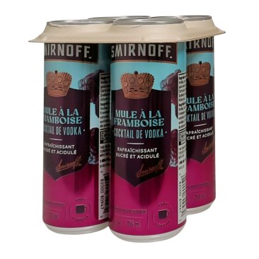 Smirnoff Raspberry Mule Vodka Cocktail 4 Cans