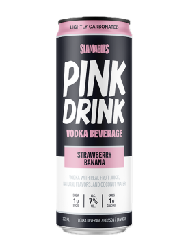 Slamables Pink Drink Strawberry Banana 4 Cans