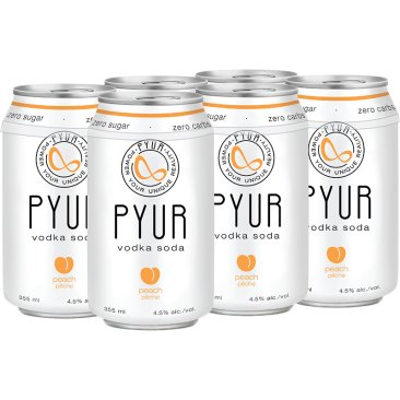 Pyur Vodka Soda Peach 6 Cans