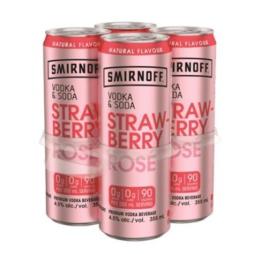 Smirnoff Ice Vodka Soda Strawberry Rose 4 Cans