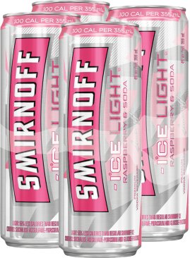 Smirnoff Ice Light Raspberry & Soda 4 Cans