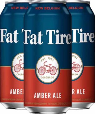 New Belgium Brewing Fat Tire Amber Ale 4 Cans