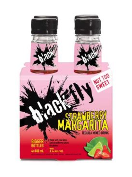 Black Fly Tequila Strawberry Margarita 4 Bottles