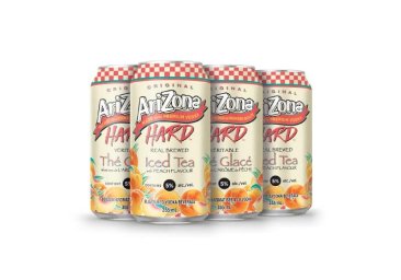 This new Arizona Hard Peach Iced Tea has fruity peach notes and a sweet aroma making it the perfect summer refresher. 