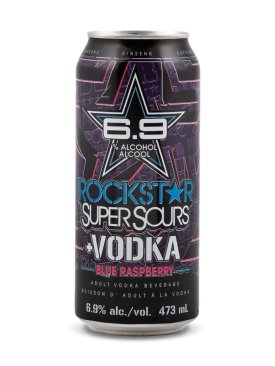 Rockstar Vodka Soda Super Sours Blue Raspberry 473ml