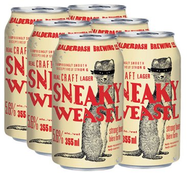 Balderdash Brewing Sneaky Weasel Craft Lager 6 Cans